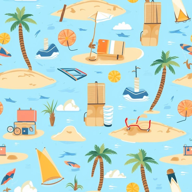 Photo une illustration vectorielle de scène de plage avec une scène de plage et une scène de plage.