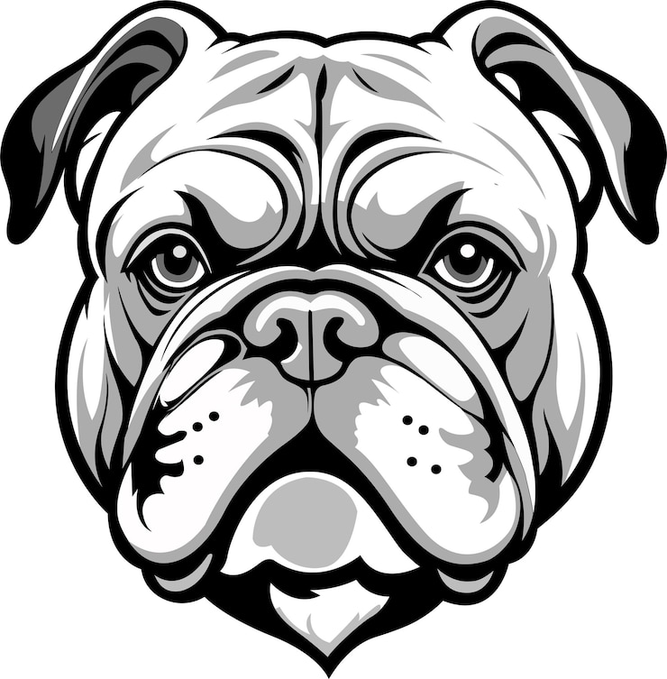 Photo illustration vectorielle de la silhouette d'un bulldog