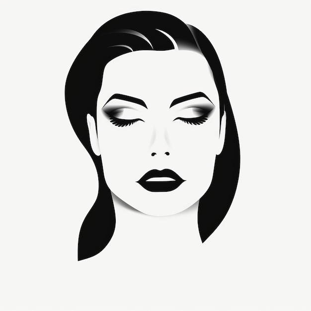 Illustration vectorielle de la silhouette de la femme à la mode avec un glamour rétro hollywoodien