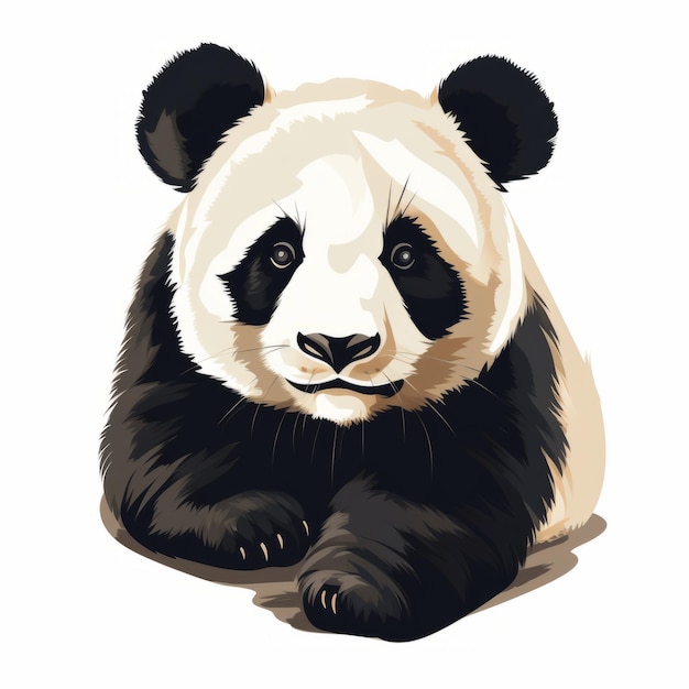 Une illustration vectorielle simple et élégante du panda