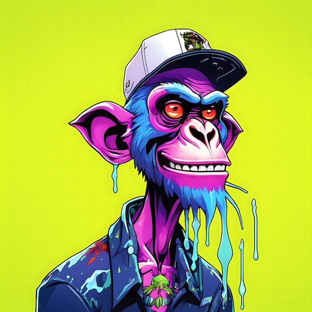 Illustration vectorielle d'un singe cool dans une casquette et une veste