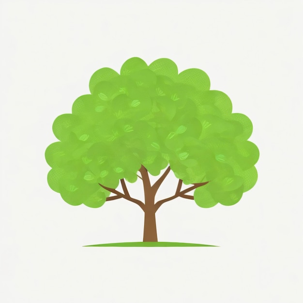 Illustration vectorielle de style animation d'un arbre plat stylisé