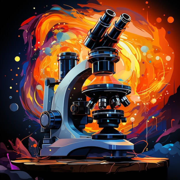 Illustration vectorielle de symbole moderne d'un microscope composé