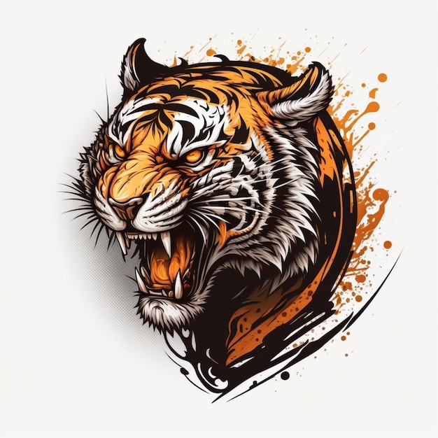 illustration vectorielle de tigre cool logo