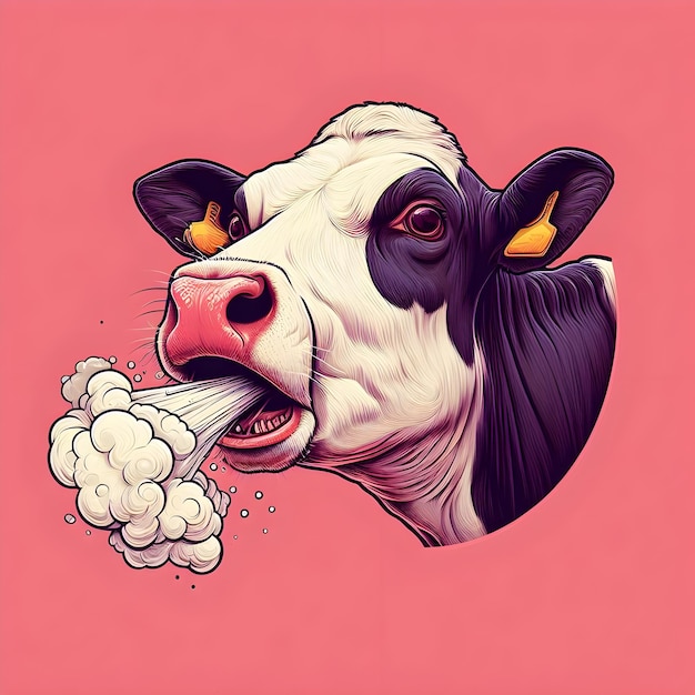 illustration vectorielle de toux de vache