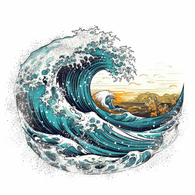 illustration vectorielle des vagues de plage