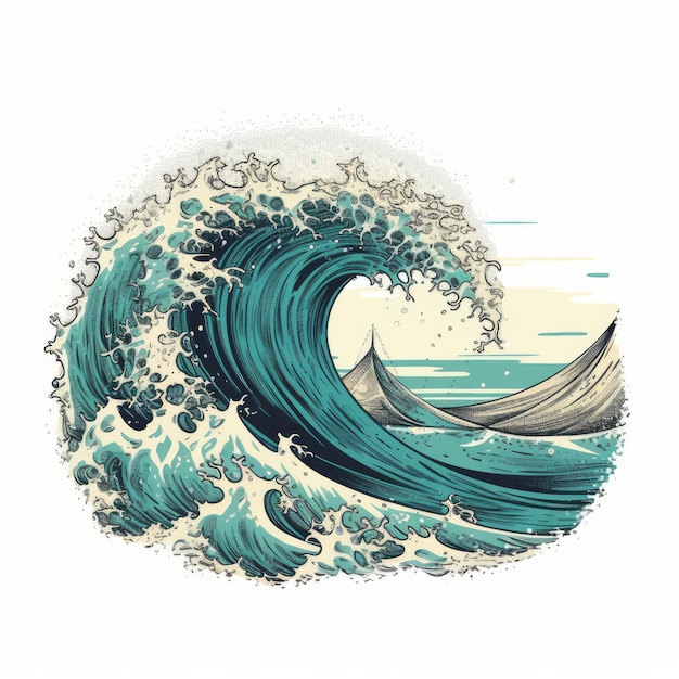 illustration vectorielle des vagues de plage