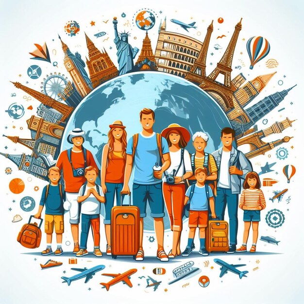 Photo illustration vectorielle des voyages et du tourisme