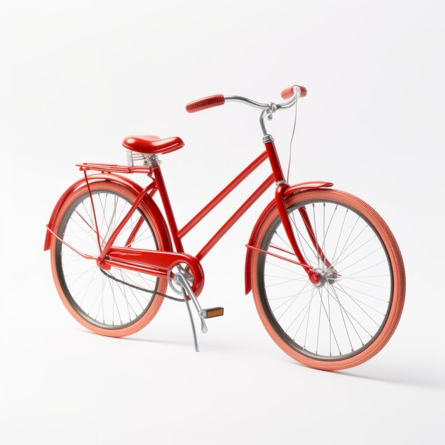 Illustration de vélo rouge rétro 3D dans le style d'August Sander