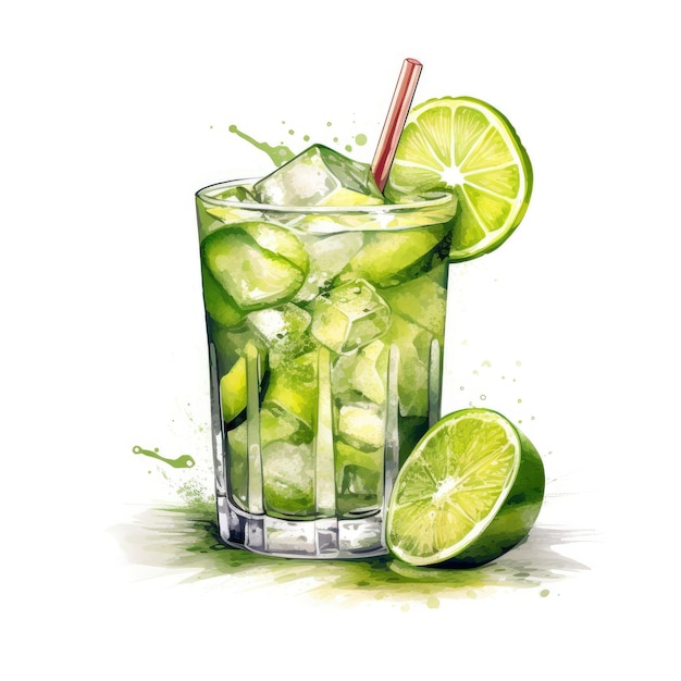 Illustration d'un verre de caipirinha