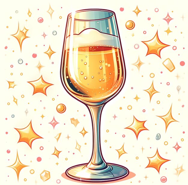 Photo illustration d'un verre de champagne propre et simple