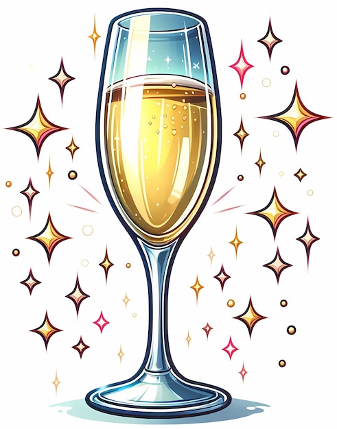 Photo illustration d'un verre de champagne