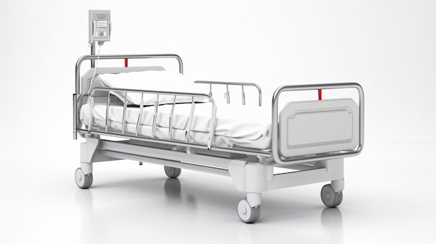 Illustration d'un vieux lit d'hôpital réaliste en 3D