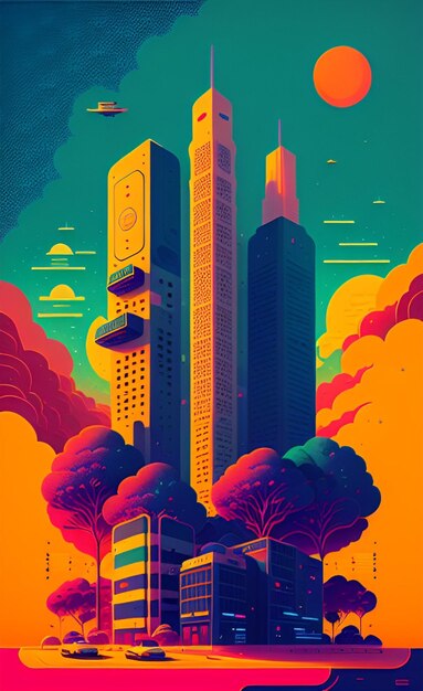 illustration de la ville future