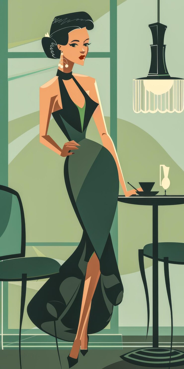 Photo illustration vintage d'une femme élégante à la mode