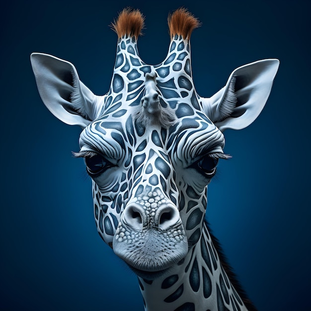 Photo illustration d'un visage de girafe de près