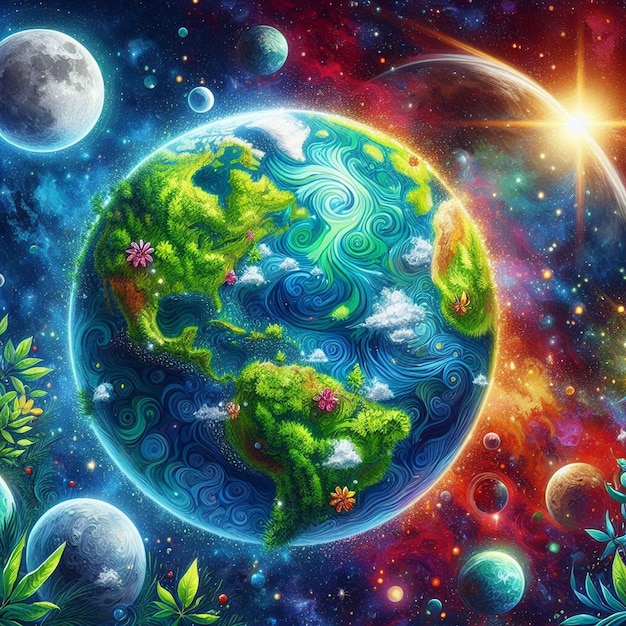 Photo une illustration vivante de la journée de la terre