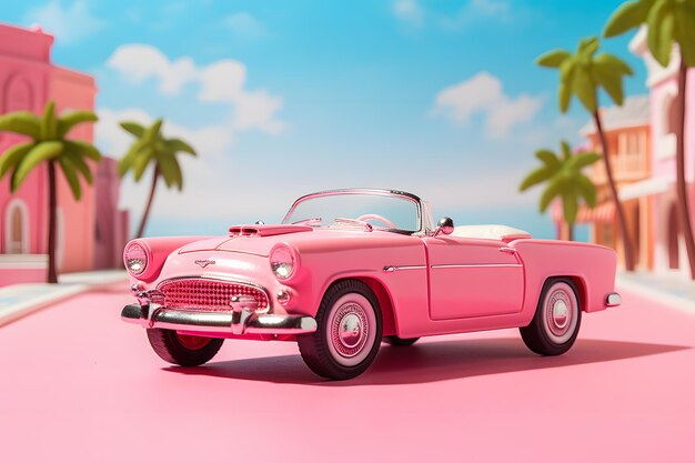 Photo illustration de voiture rose été