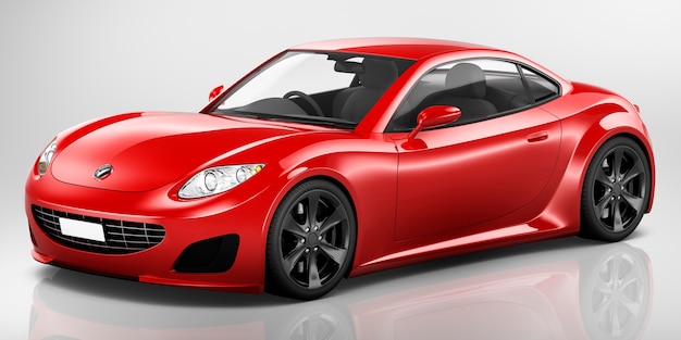 Photo illustration d'une voiture rouge