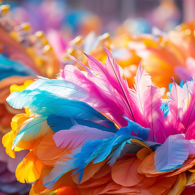 illustration de la vue abstraite des danseurs de samba en volants colorés