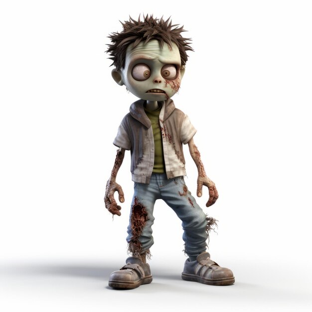 Illustration de zombies en 3D dans le style d'arcade de l'enfance