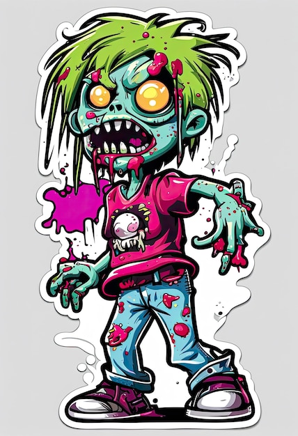 Photo illustration de zombies kawaii