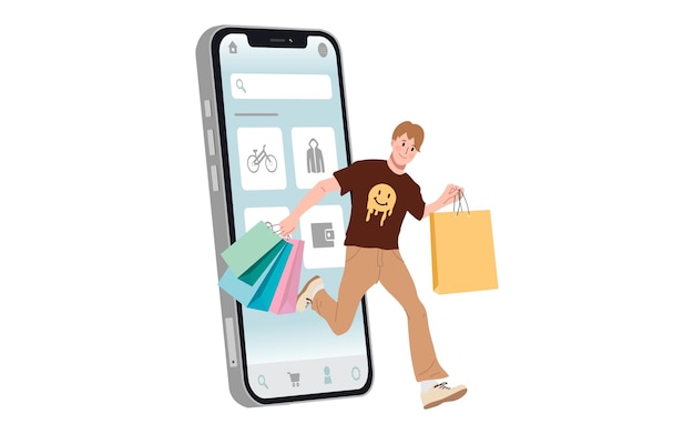 Des illustrations 3D de magasins de commerce électronique de qualité supérieure