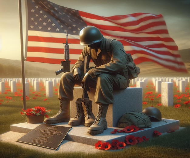 Ces illustrations 3D sont faites pour divers événements américains, y compris l'événement du Memorial Day.