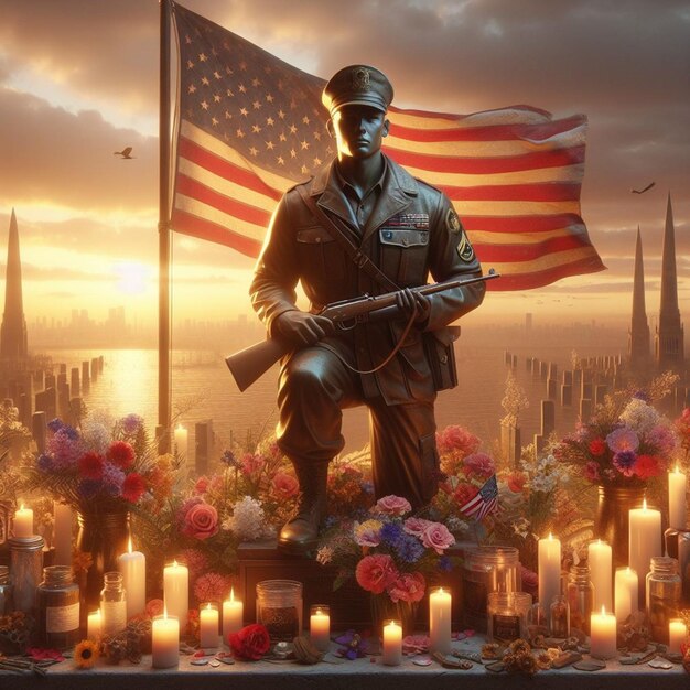 Ces illustrations 3D sont faites pour divers événements américains, y compris l'événement du Memorial Day.