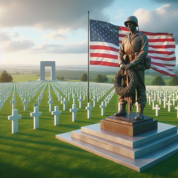 Ces illustrations 3D sont faites pour divers événements américains, y compris l'événement du Memorial Day.