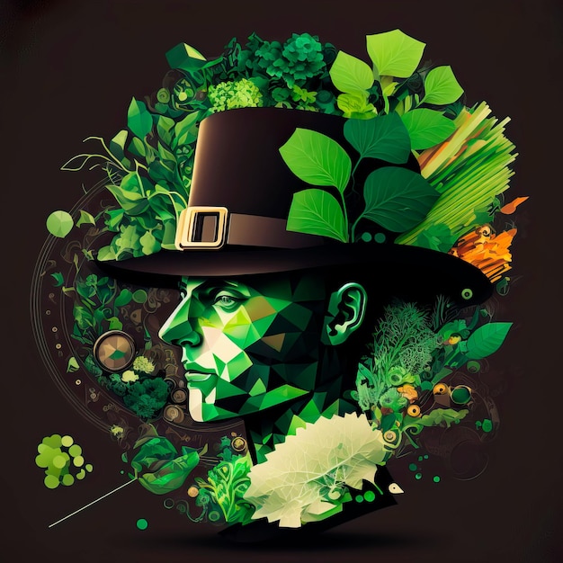 Illustrations abstraites de la Saint-Patrick avec des éléments Generative AI