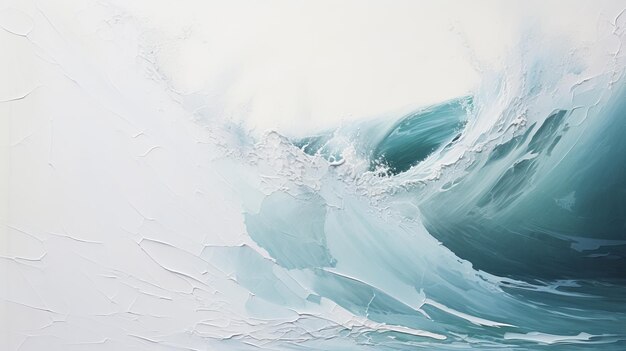 Illustrations d'art des vagues minimalistes Peinture de mer en couleurs claires