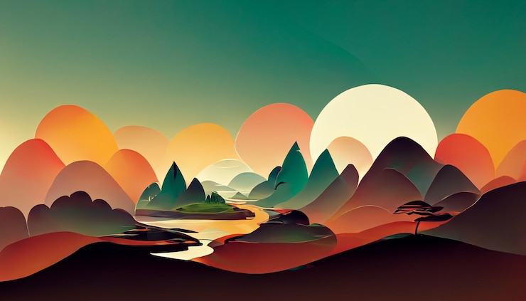 Photo illustrations de la belle nature à l'envers ou à l'envers