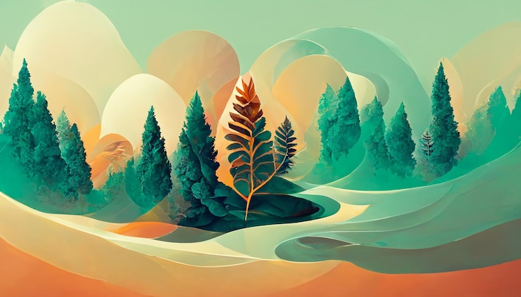 Photo illustrations de la belle nature à l'envers ou à l'envers