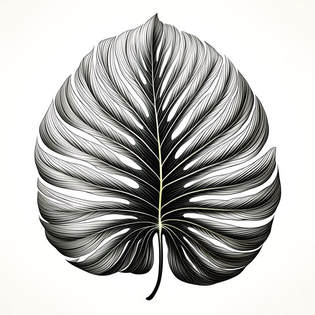 Illustrations botaniques dessinées à la main par vecteur Vue isolée d'un contour tropical 2D