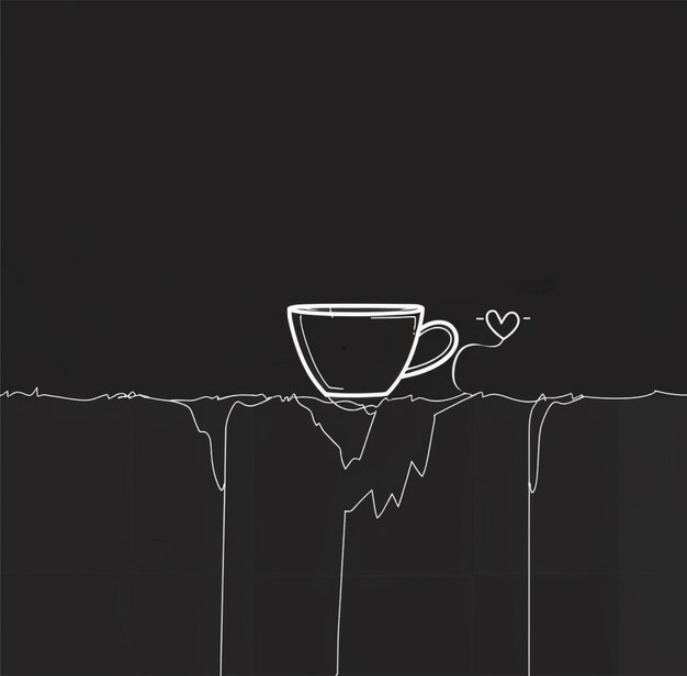 illustrations de café avec un cœur