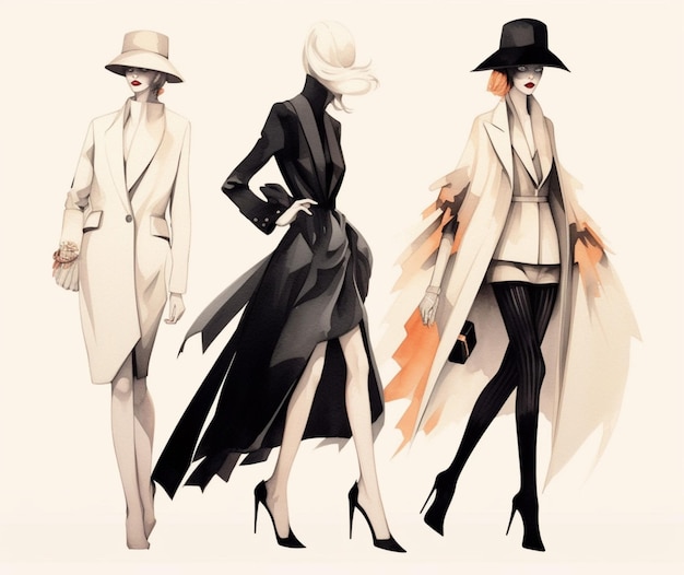 Illustrations graphiques de la haute mode