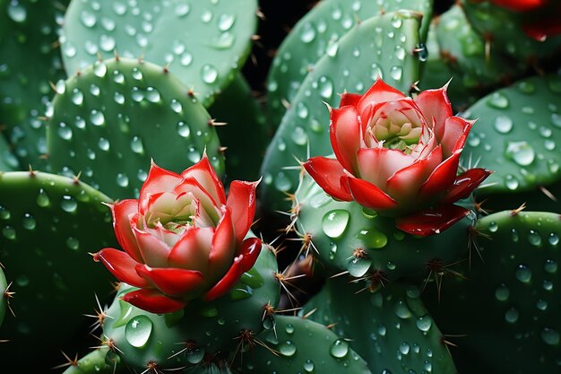 Photo des illustrations hyperréalistes de cactus en gros plan