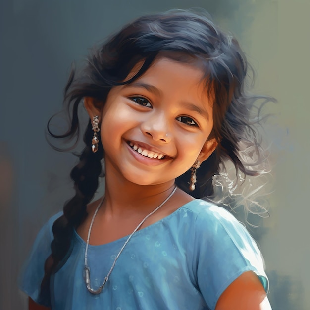 Illustrations d'une jeune fille asiatique vivant une enfance joyeuse dans la nature