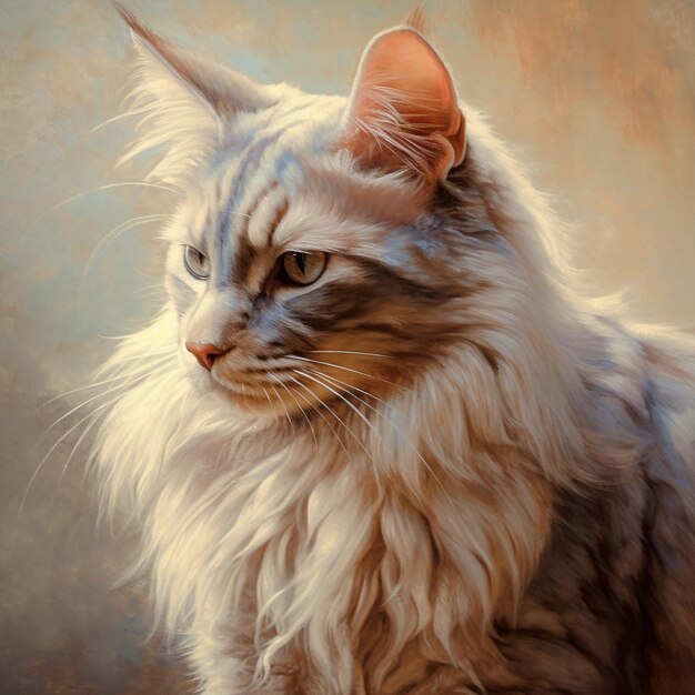 Illustrations et portraits de majesté féline célébrant le Maine Coon et d'autres races de chats majestueux