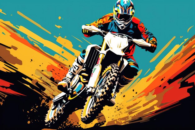 Illustrations de sports extrêmes de motocross
