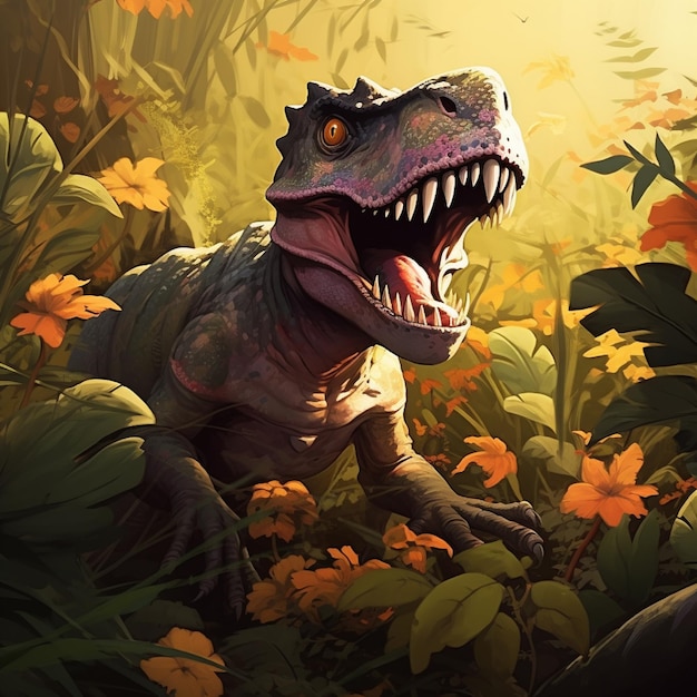 Des illustrations vectorielles de dinosaures sur le papier peint T-rex