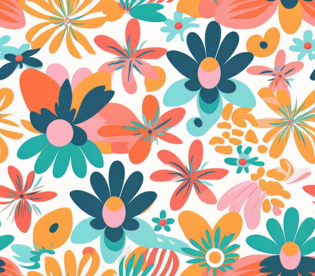 illustrations vectorielles de fleurs colorées