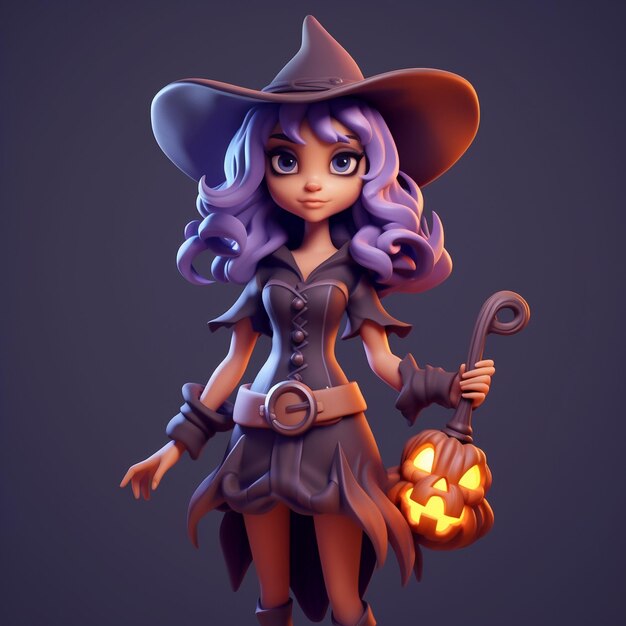 Photo des illustrations vectorielles d'halloween enchanteuses et des personnages chibi pour spooky del