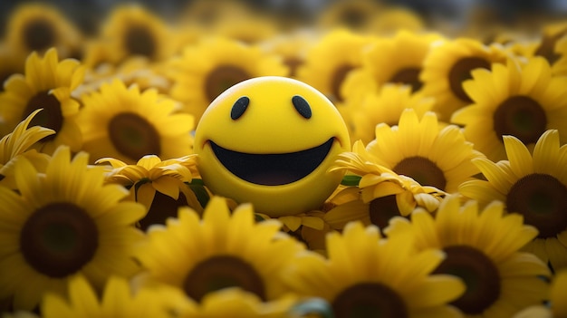 Des illustrations vibrantes de smileys en 3D répandant la joie à l'occasion de la Journée mondiale du sourire