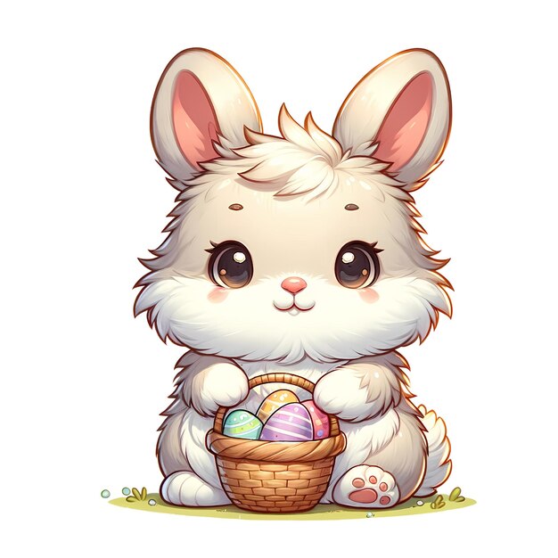 Illustrer un mignon lapin du jour de Pâques JPG