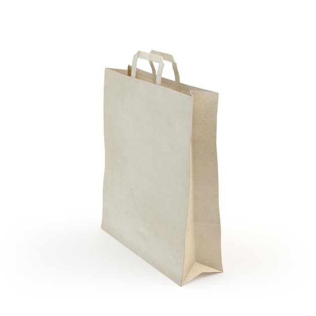 Illustrer d'un sac en papier, isolé, fond blanc