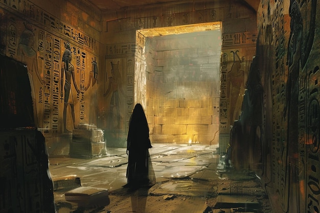 Illustrer un voyageur explorant l'ancienne Égypte t génératif ai