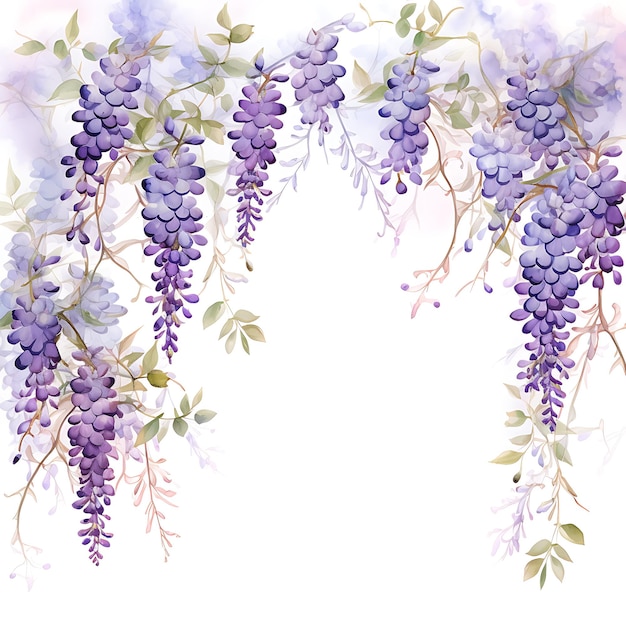 Illustrez une élégante bordure florale à l'aquarelle