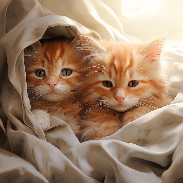 image de 2 chatons mignons de dessin animé